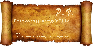 Petrovity Virgília névjegykártya